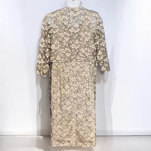 Alex Evenings Gold Lace Sequin Dress & Jacket Set Sz 20W Mother of Bride Formal - Picture 7 of 11
